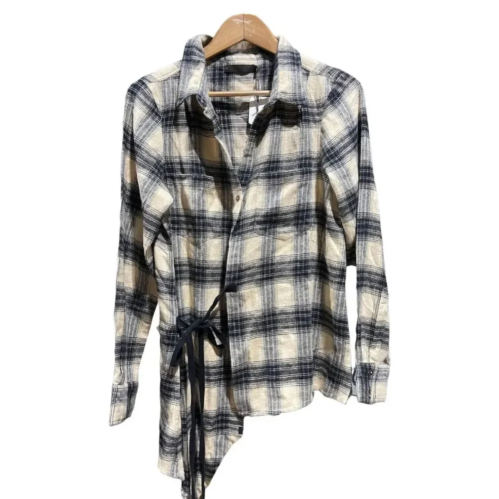 Free People x Nicholas K Roux Flannel Shirt Plaid sz Small - NWT